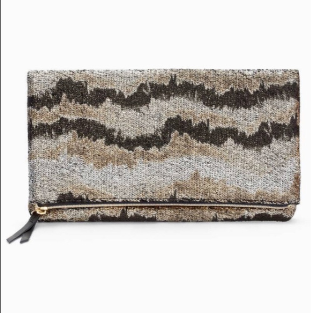 Stella and Dot Metallic Knit Clutch